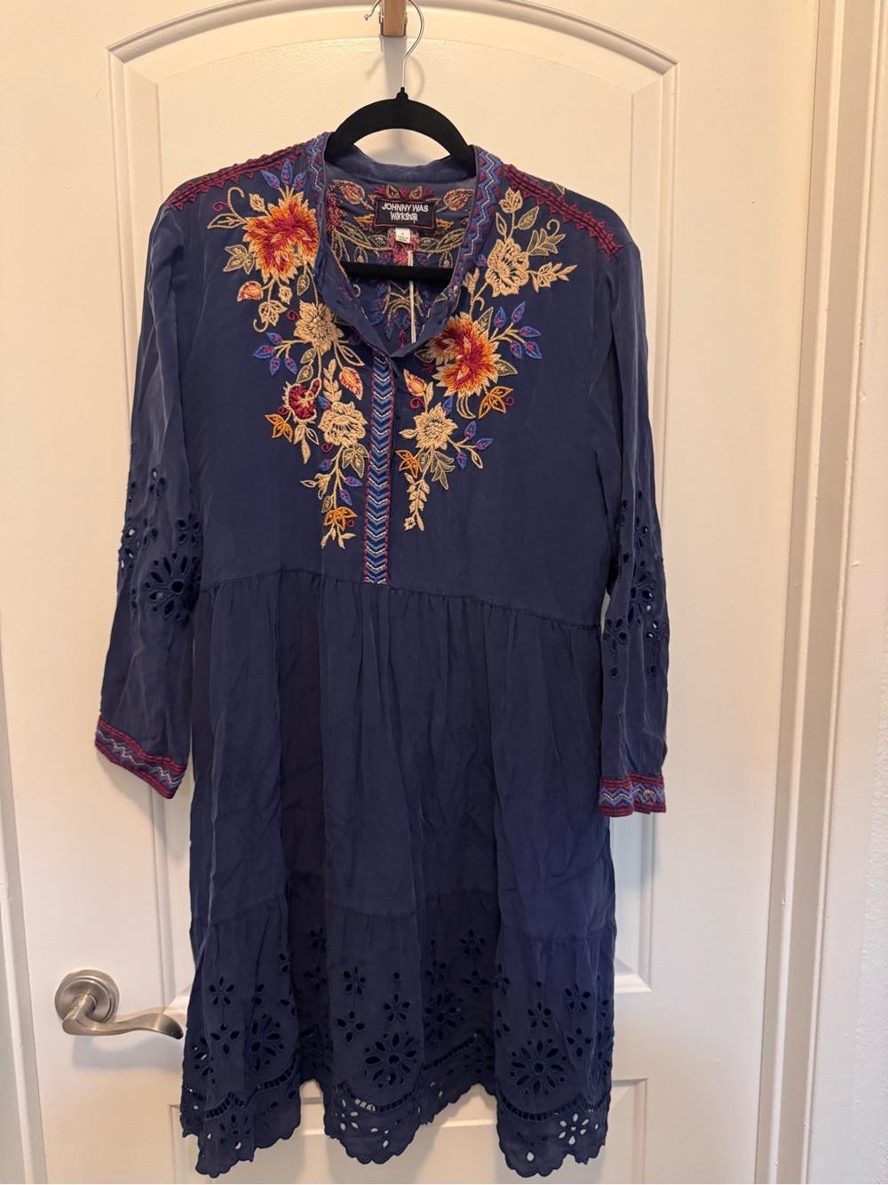 Johnny Was Mona Tiered Shirt Dress